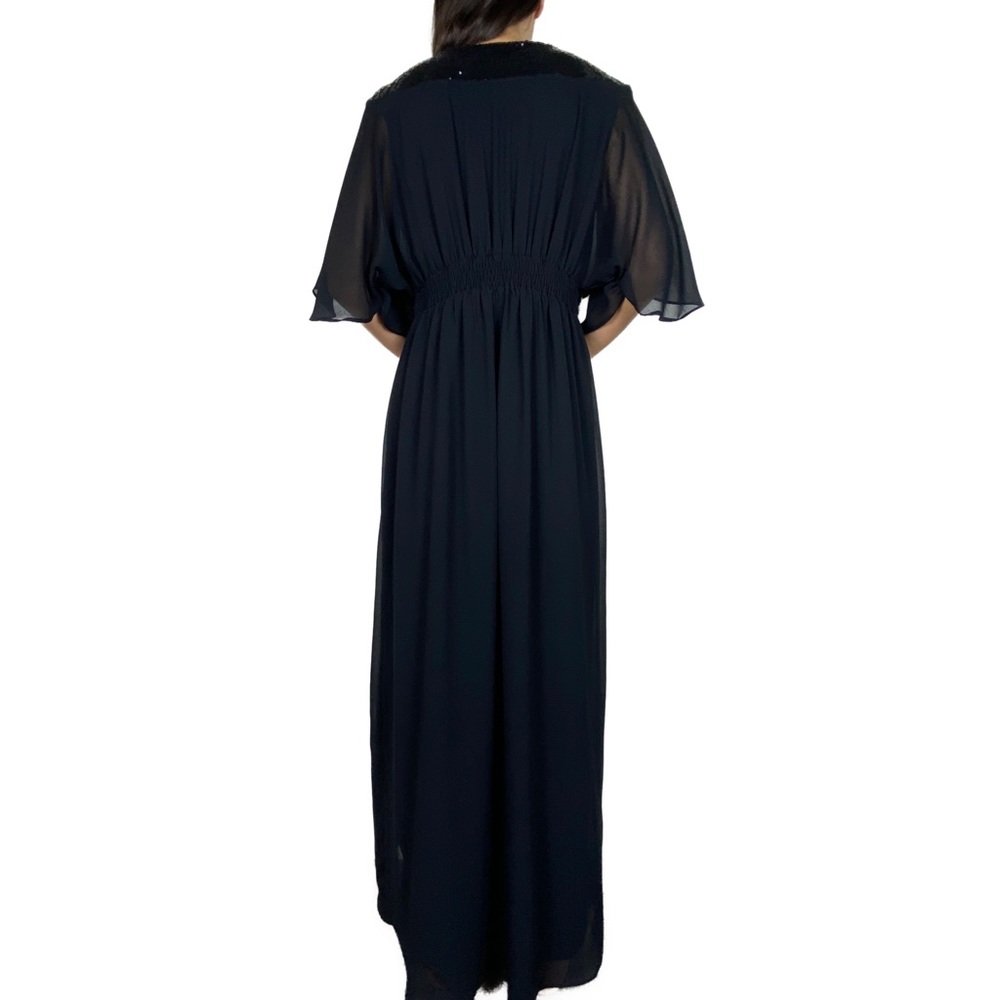 CITY CHIC Black Sequin V-Neck Demi Maxi Dress Plus Size XS 14 Party Cocktail - Picture 3 of 11